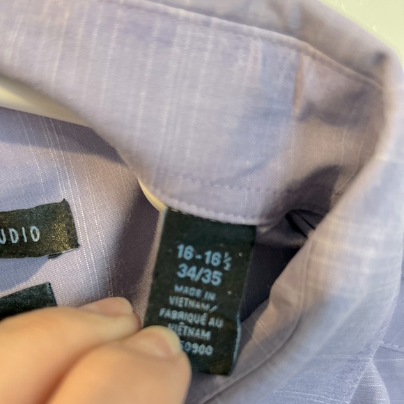 Van Heusen Studio Purple Blend Dress Shirt - Picture 6 of 6